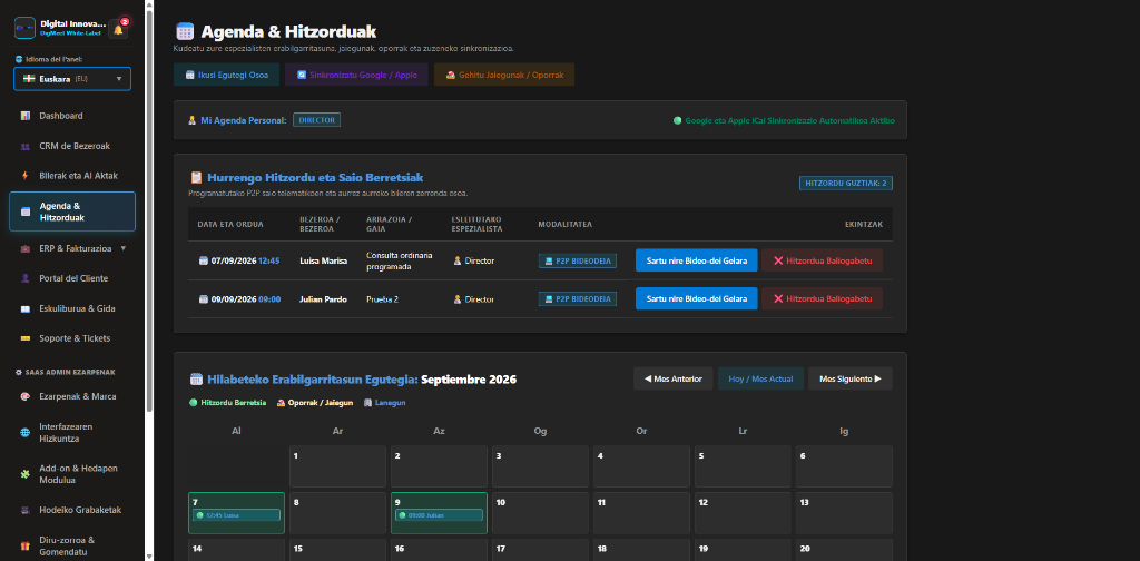 DigMeet White-Label Customization Preview Dark